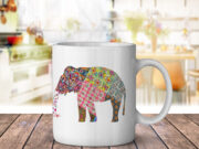 African Elephant Painting - Coffee Mug
