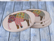 African Elephant Pattern - Drink Coaster Gift Set