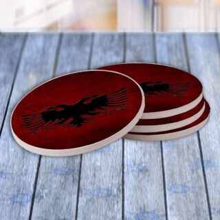 Albanian Flag Modern - Drink Coaster Gift Set