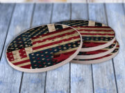 American Flag Collage - Drink Coaster Gift Set