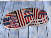 American Flag USA Stripes - Drink Coaster Gift Set