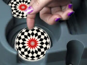 Black White Sphere - Car Coasters