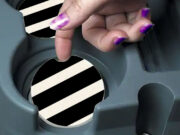 Black White Stripes - Car Coasters