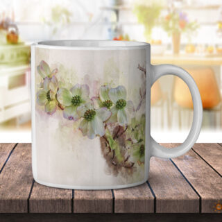 Botanical Dogwood Petal Watercolor - Coffee Mug