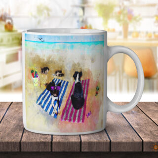 Bull Terrier Beach Summer Puppy Party - Coffee Mug