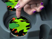 Camoflauge Green Pop - Car Coasters