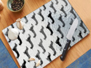 Dachshund Dots Black and White - Cutting Board