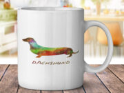 Dachshund Wood Color Wash - Coffee Mug