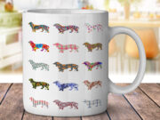 Daschund Dog Pattern - Coffee Mug