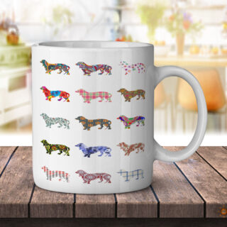 Daschund Dog Pattern - Coffee Mug