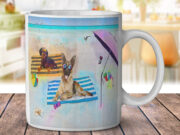 Daschund German Shepherd Beach Party Time - Coffee Mug