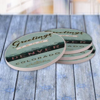 Denver Colorado Greetings - Drink Coaster Gift Set