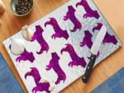 English Bulldog Hot Pink Pattern - Cutting Board