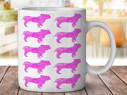 English Bulldog Pink Pattern - Coffee Mug