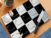 Fishing Hook String Modern Pattern Art - Cutting Board