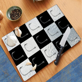 Fishing Hook String Modern Pattern Art - Cutting Board