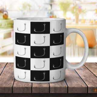 Fishing Hook String Modern Pattern Art - Coffee Mug