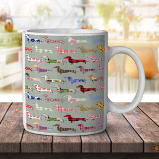 Floral Daschund Dog - Coffee Mug