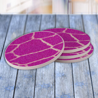 Giraffe Skin Pink Sparkle - Drink Coaster Gift Set