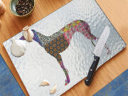 Greyhound Dog Flower Pattern - Cutting Board