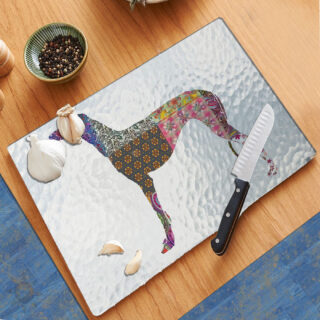 Greyhound Dog Flower Pattern - Cutting Board