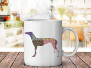 Greyhound Dog Flower Pattern - Coffee Mug