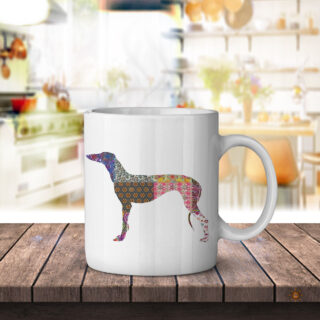 Greyhound Dog Flower Pattern - Coffee Mug