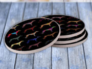 Greyhound Dog Pattern - Drink Coaster Gift Set