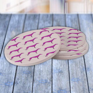 Greyhound Pink - Drink Coaster Gift Set