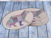 Honey Badger Watercolor Pattern - Drink Coaster Gift Set