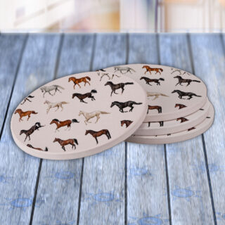 Horse Mare Foal - Drink Coaster Gift Set