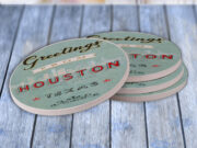 Houston Skyline Greetings - Drink Coaster Gift Set