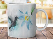 Hummingbird Lilly Watercolor - Coffee Mug