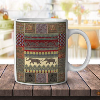 Indian Elephant Tapestry - Coffee Mug