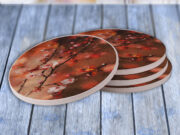 Japanese Cherry Blossom Tree Painting - Drink Coaster Gift Set