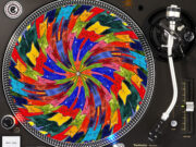 Jellybean Kitty Candy Kane by Denise Every - Turntable Slipmat