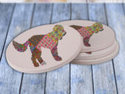 Labradoodle Pattern - Drink Coaster Gift Set