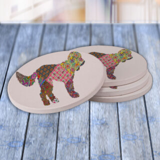 Labradoodle Pattern - Drink Coaster Gift Set