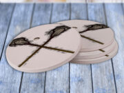 Lacrosse Sticks Black - Drink Coaster Gift Set