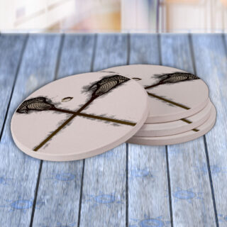 Lacrosse Sticks Black - Drink Coaster Gift Set