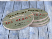 Las Vegas Nevada Greetings - Drink Coaster Gift Set