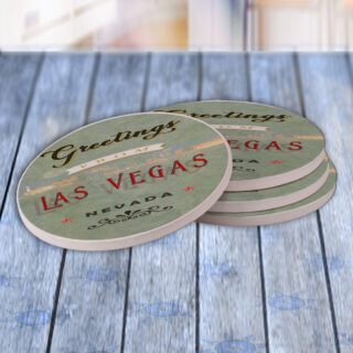 Las Vegas Nevada Greetings - Drink Coaster Gift Set