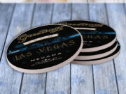 Las Vegas Night Greetings - Drink Coaster Gift Set