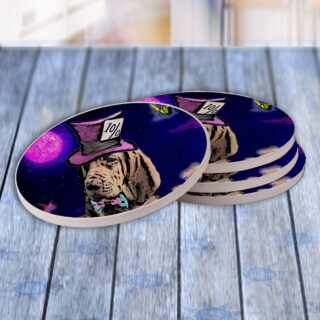 Mad Hatter Blood Hound Dog - Drink Coaster Gift Set