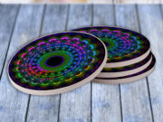 Mardi Gras Rainbow - Drink Coaster Gift Set