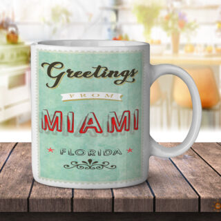 Miami Florida Greetings - Coffee Mug