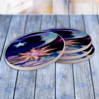 Moon Sun Stars Clouds - Drink Coaster Gift Set