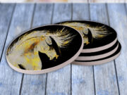 Mustang Horse Grunge Art - Drink Coaster Gift Set
