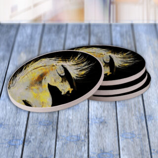 Mustang Horse Grunge Art - Drink Coaster Gift Set