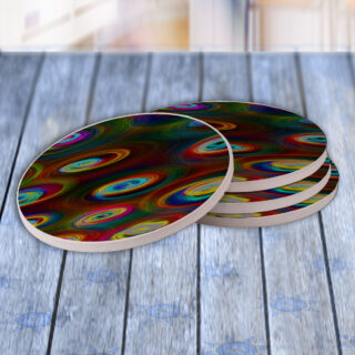 Neon Swirls - Drink Coaster Gift Set